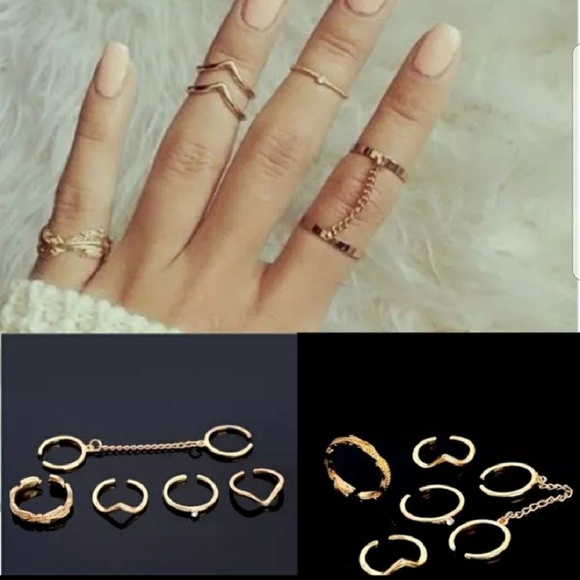 Jewelry - Boho Midi knuckle Ring Set Gold